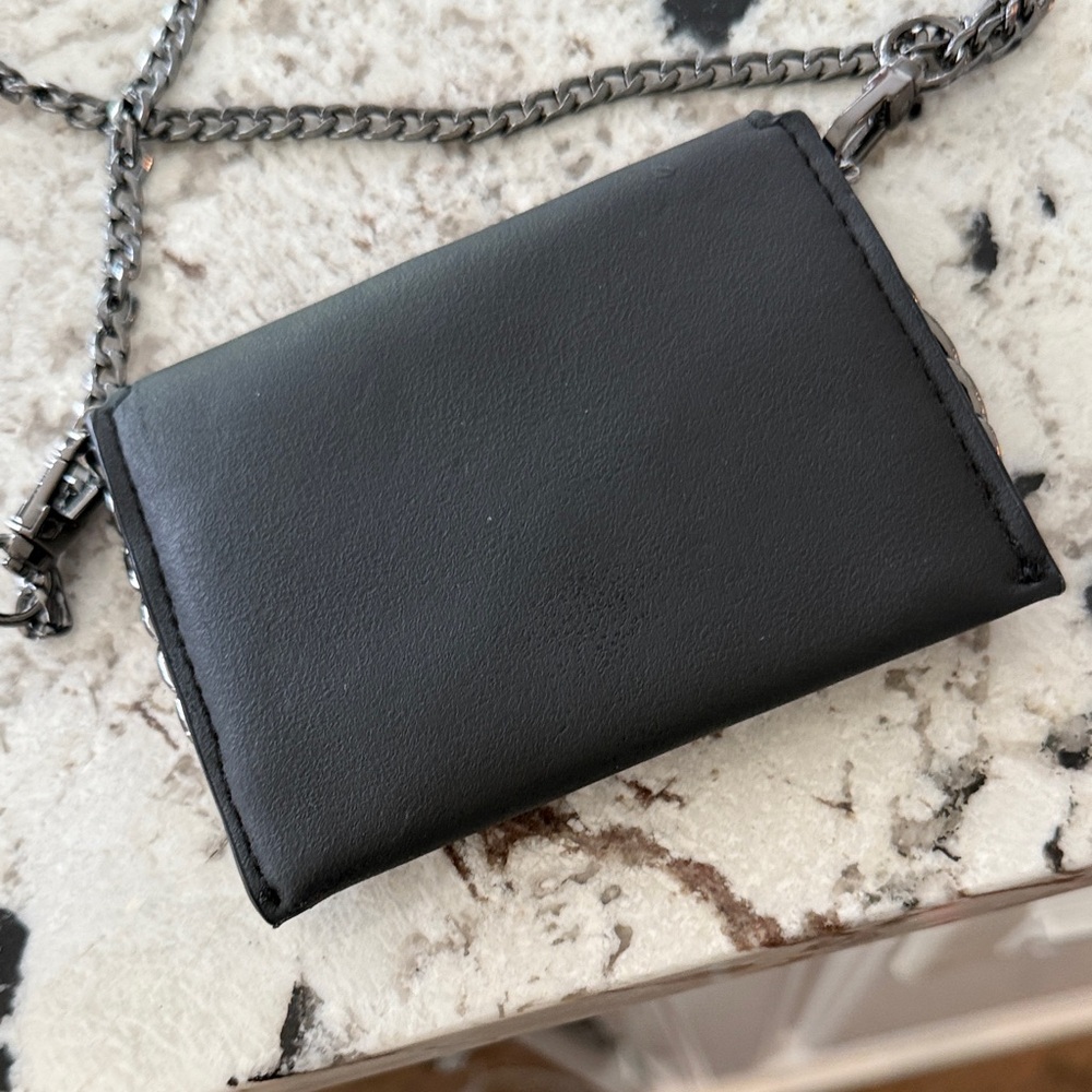 Upcycled Louis Vuitton Black and Silver Chain Wallet - Picture 2 of 4